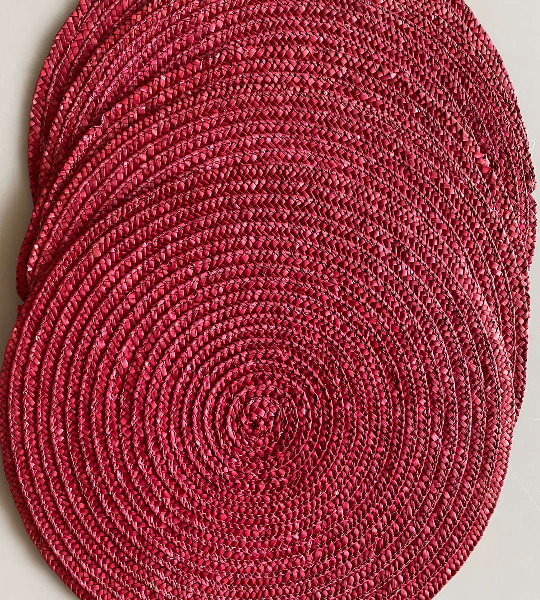 Lot of 29 Round Woven Placemats - 37cm Diameter - Rustic Boho Style