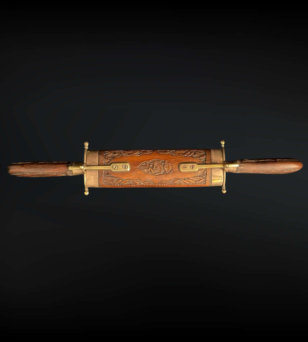 Vintage Indian Large Cased Sheathed Carving Eating Knife & Fork Cutlery Flatware Case