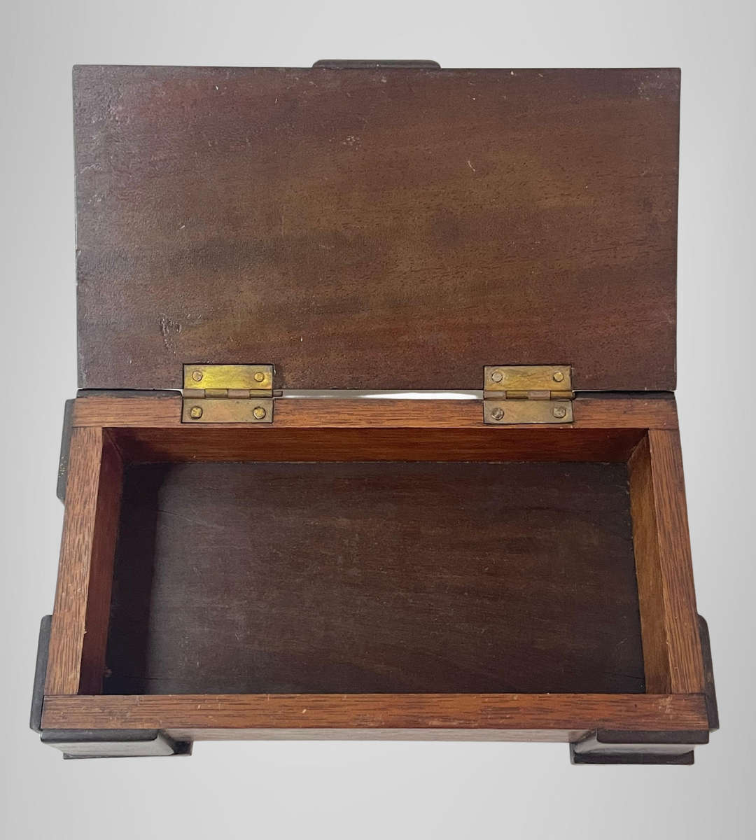 Vintage Zimbabwe Wooden Souvenir Jewelry Box  Carved Great Zimbabwe Walls & Tree, 18cm