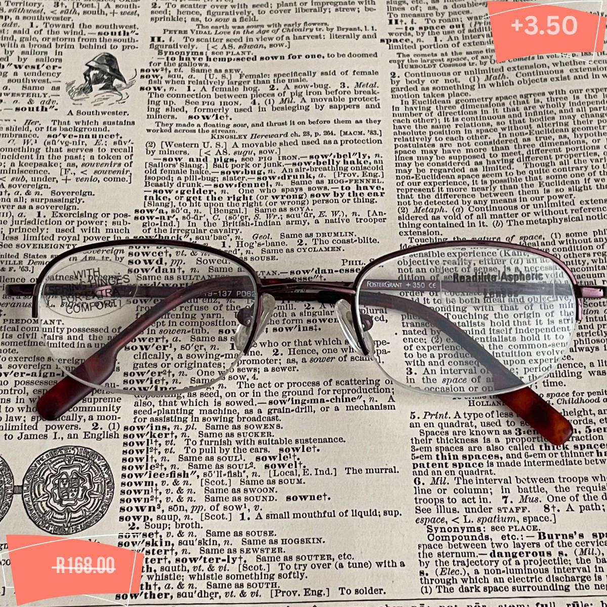 Reading Glasses +3.50 Strength Clearance New Condition Branded Styles Free Case