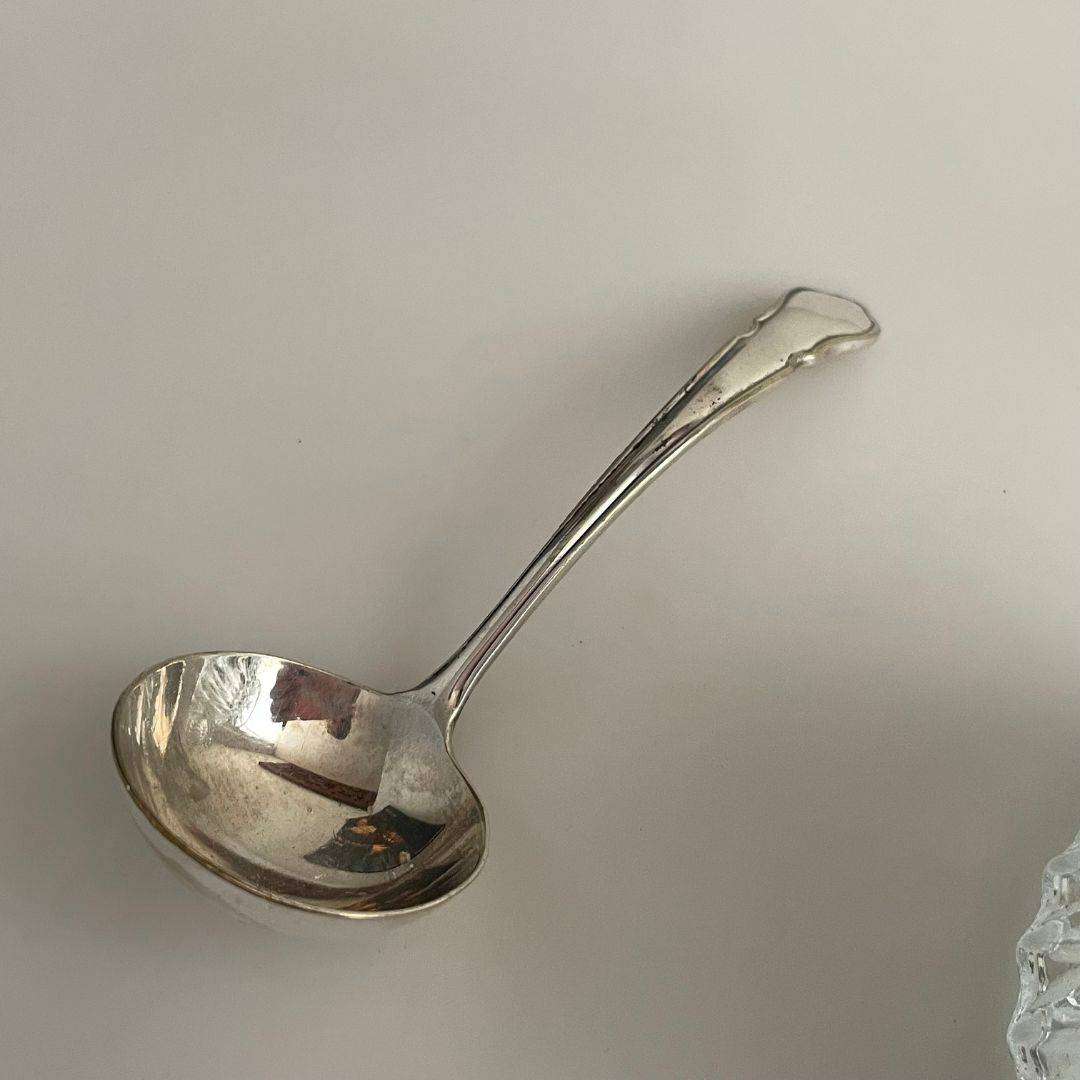 Libbey Glass Company Clear Open Sugar & Creamer Set with EPNS Spoon  Pressed Glass