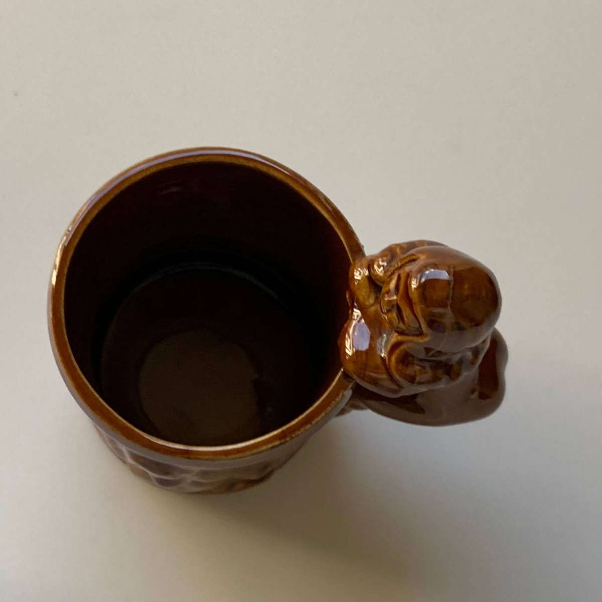 Vintage Treacle-Glazed Nude Lady Mugs (1960s)  Set of 2  Brown Pottery Collectibles