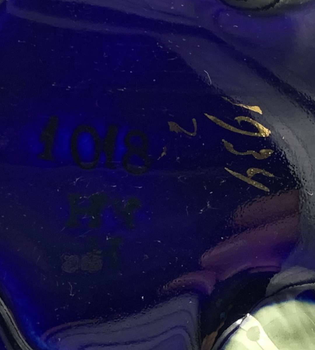 Reduced ! Rococo Majolica Jardiniere c.1934  Cobalt Blue & Turquoise Glaze, Cherubs & Swags Design