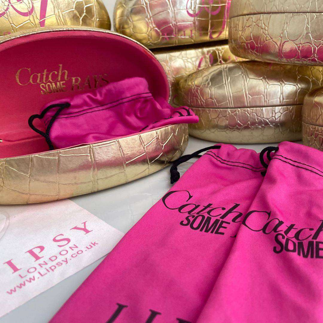 Lipsy London Gold Hard Shell Sunglasses Case  Catch Some Rays  R155 Retail, Now R59