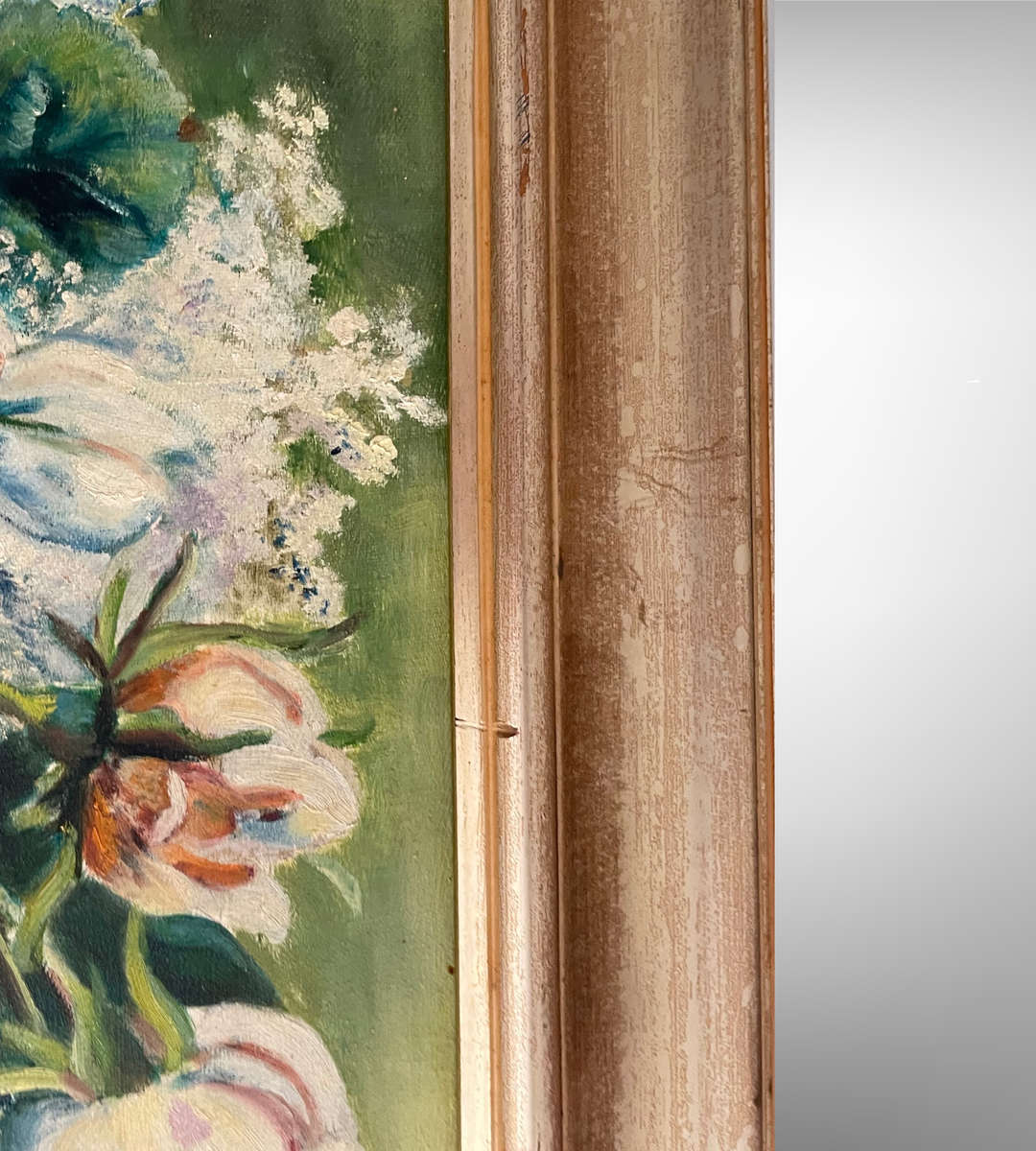 Eleni (2000) 'Cupid's Goblet' Floral Still Life - Oil on Canvas - Framed - 53.5 x 64cm