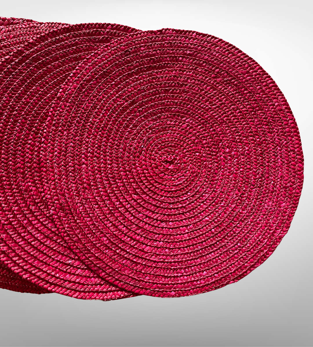 Lot of 29 Round Woven Placemats - 37cm Diameter - Rustic Boho Style