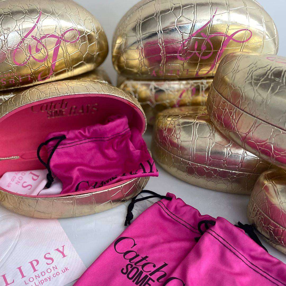 Lipsy London Gold Hard Shell Sunglasses Case  Catch Some Rays  R155 Retail, Now R59