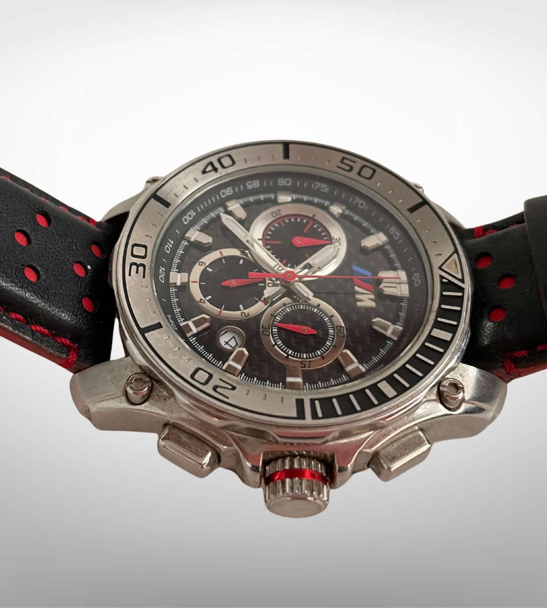 Ultra Rare BMW M Motorsport Chronograph Watch  Swiss Movement, Carbon Fiber Dial, Reduced!