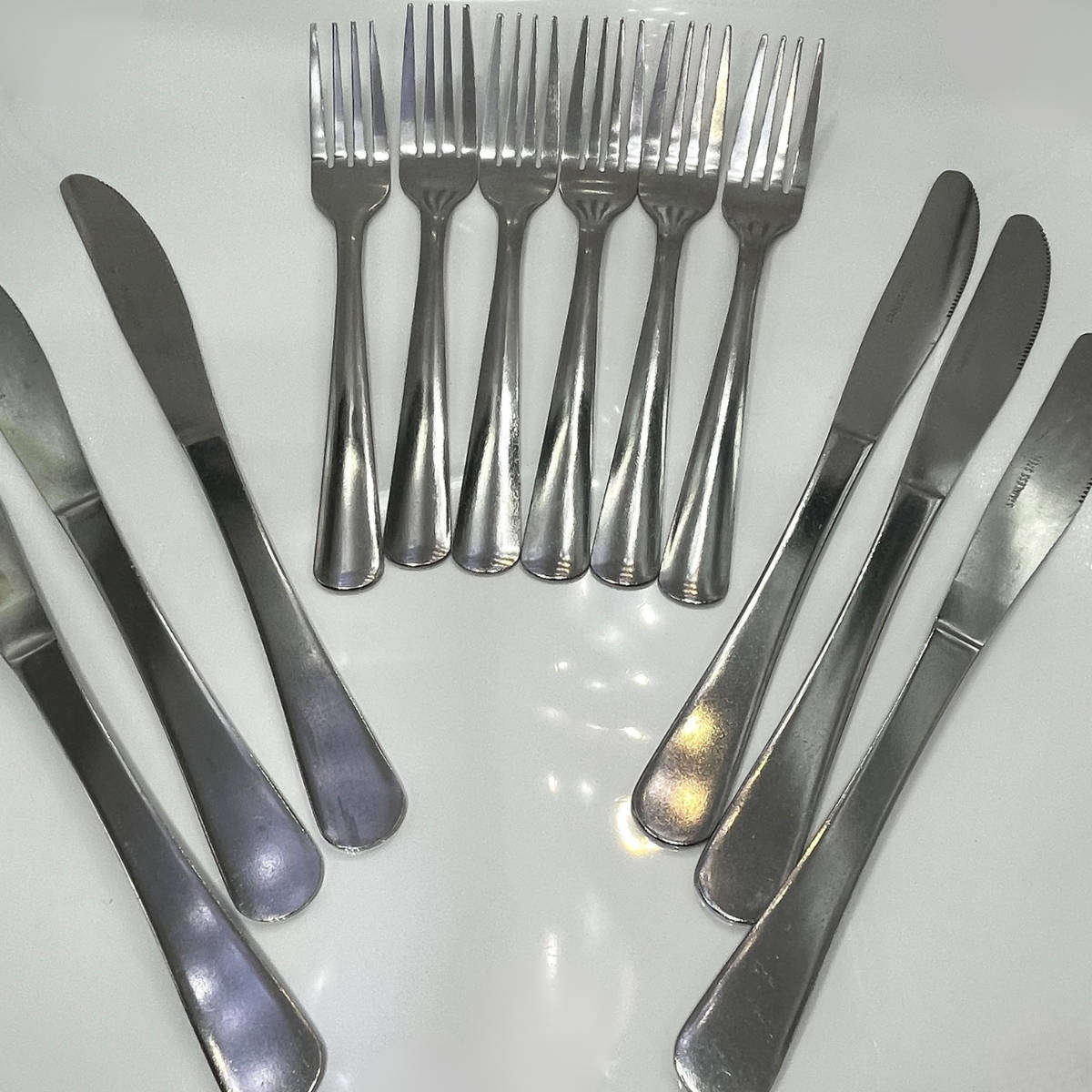 12 Piece Catering Stainless Steel Knife & Fork Set  Clearance Stock