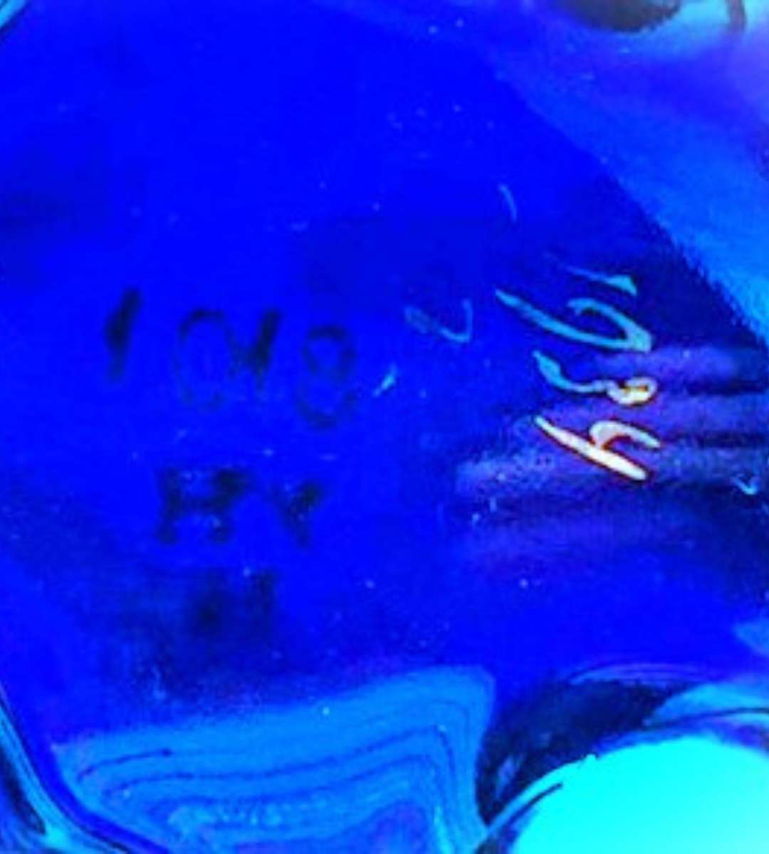 Reduced ! Rococo Majolica Jardiniere c.1934  Cobalt Blue & Turquoise Glaze, Cherubs & Swags Design