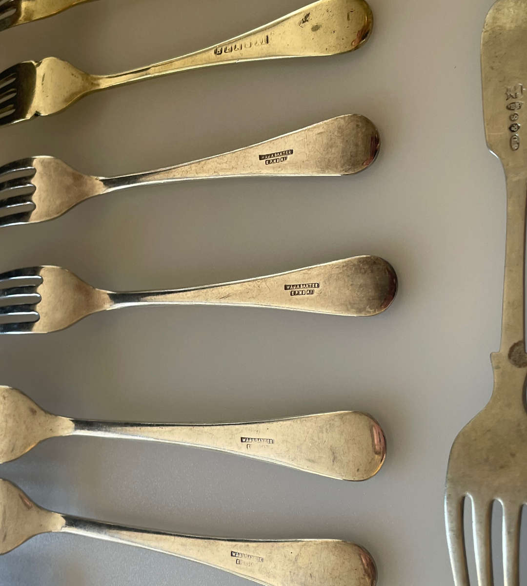 Rare Collection of 85 Antique & Vintage Silver-Plated and Nickel Silver Forks - Wellner, JR & Sons,