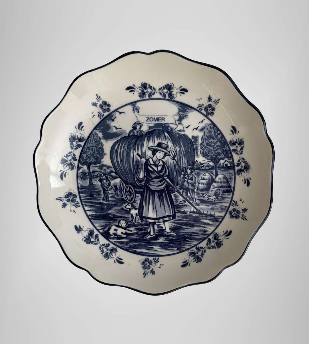 Zomer Seasonal Plate  M Delft Blauw Oude Molen Fabriek  Dutch Blue & White  17.5cm
