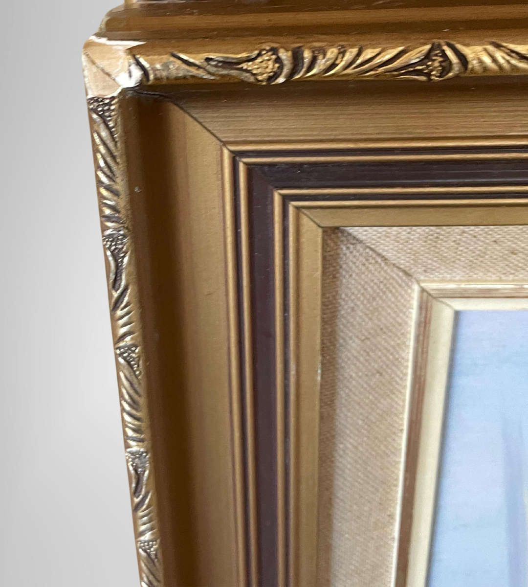 Signed Patrick  Ducks in Flight Over Marsh Grass  Original Vintage Painting  76x65.5cm