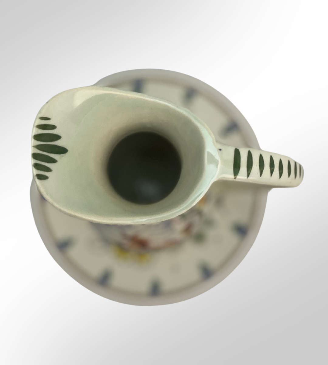 Delft Blue Hand-Painted Faience Polychrome Jug & Plate 2 piece Set  Signed, Made in Holland