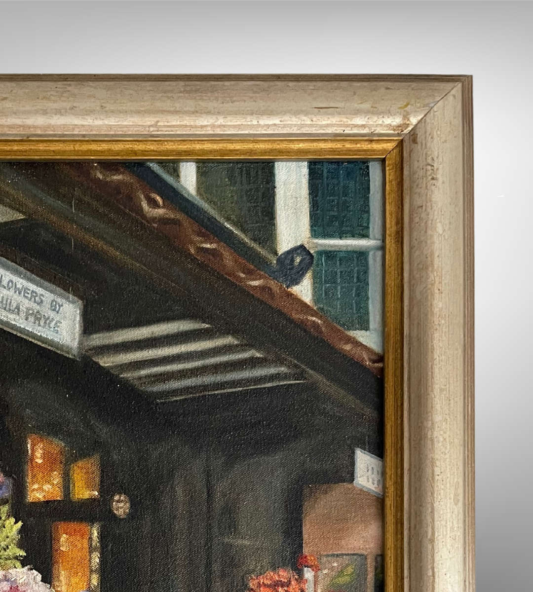 "Flowers by Paula Pryce" - Original Oil Painting by Eleni (2001) | Floral Shop Scene on Stretched