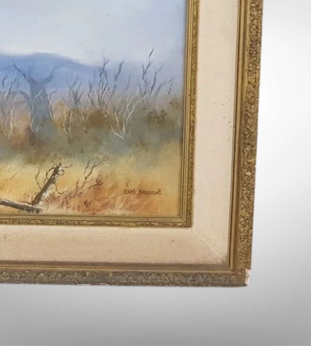 Original Ethel Sargent Oil Painting  Bushveld Landscape  Gilt Framed  74cm x 54cm