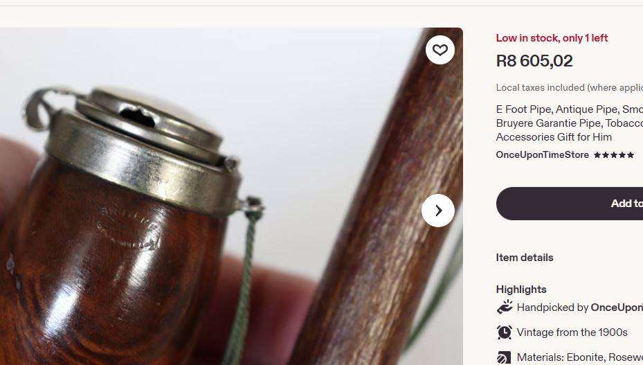 Bruyere Garantie Czechoslovakia Briar Pipe  Tyrolean E-Foot Shape  Vintage Collectors Piece
