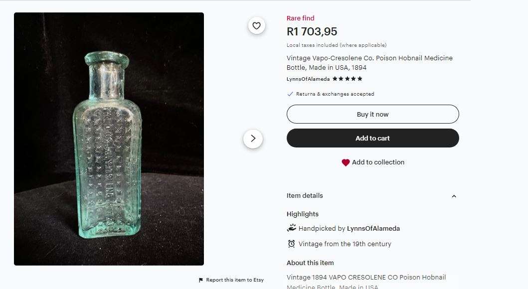 Vintage Glass Bottle Collection  Rare Vapo-Cresolene, Bovril, Amber Glass, Nasal Atomizer, and More