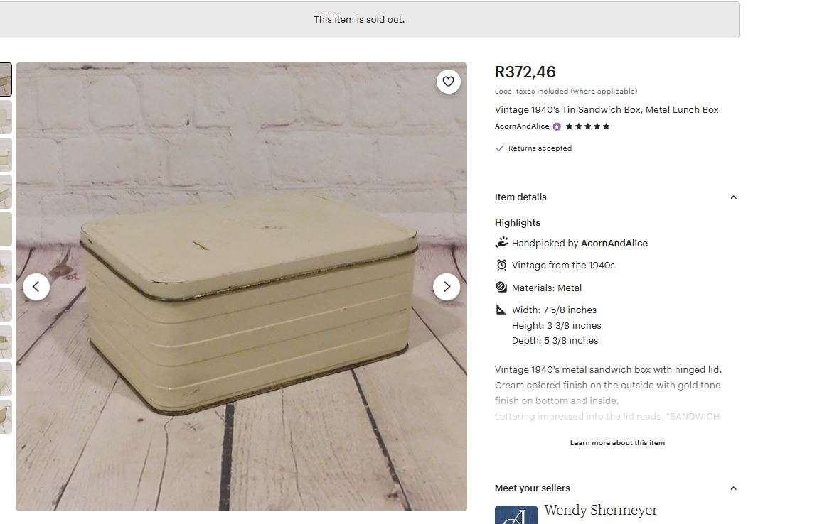 Super Rare Vintage Fox Terrier Sunrise Toffee Collapsible Tin Lunch Box Tin - 1940's