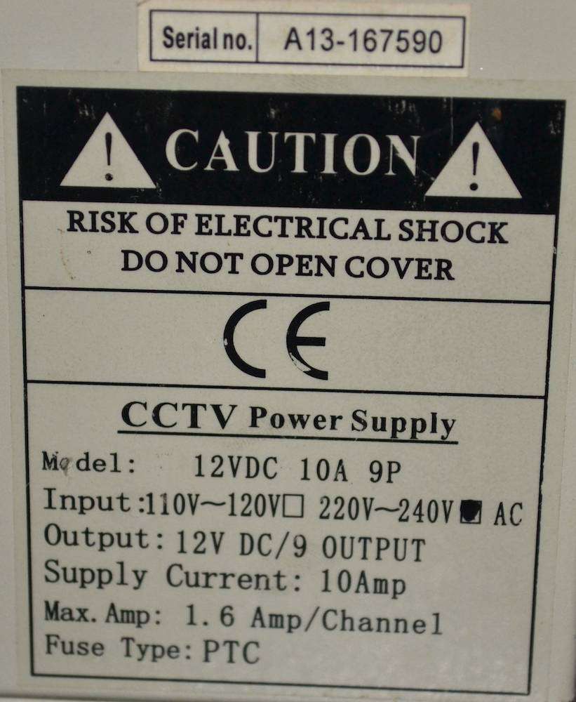 CCTV Power Supply 9 channel  12VDC 10A