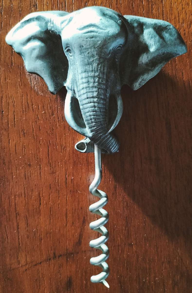 Vintage pewter corkscrew / cork screw (elephant)