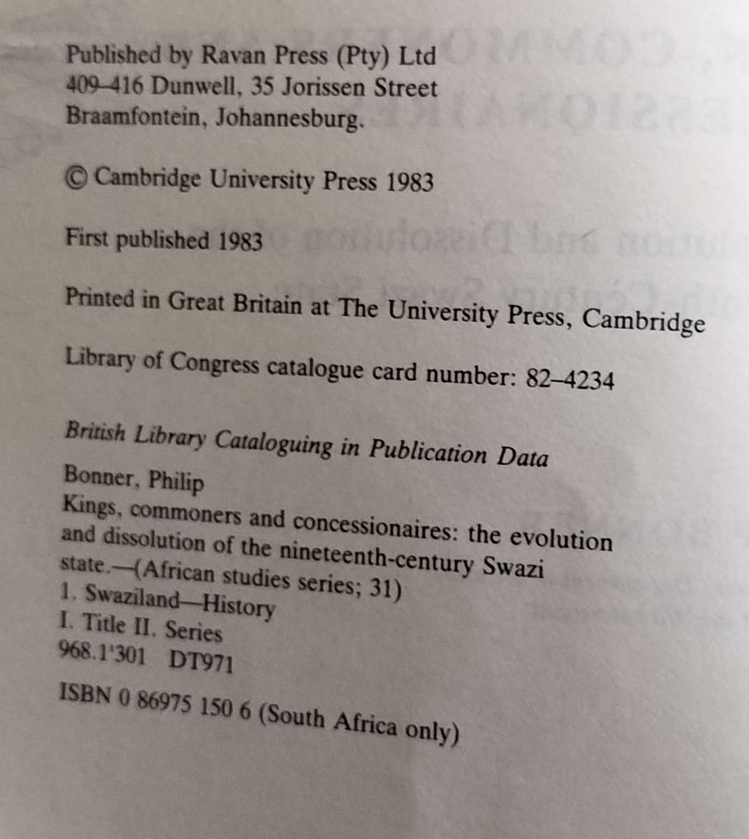 Kings, Commoners and Concessionaires - the evolution and dissolution of 19th century Swazi state