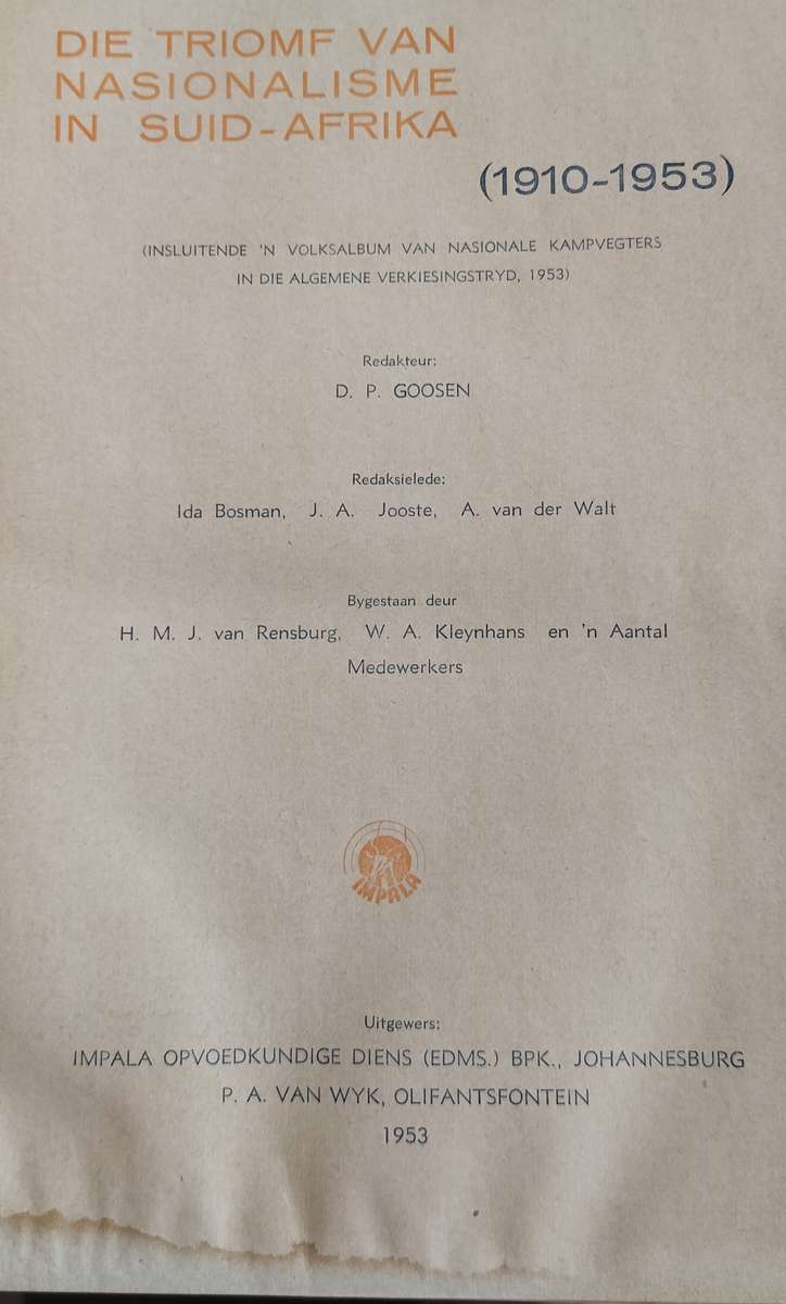 Die Triomf van Nasionalisme in Suid Afrika (1910 - 1953)
