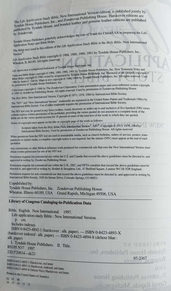 Life Application Study Bible (Revised edition - 1997)
