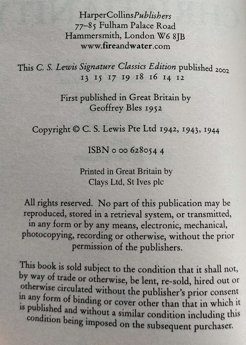 Mere Christianity - Fiftieth Anniversary edition (Lewis - 2002)