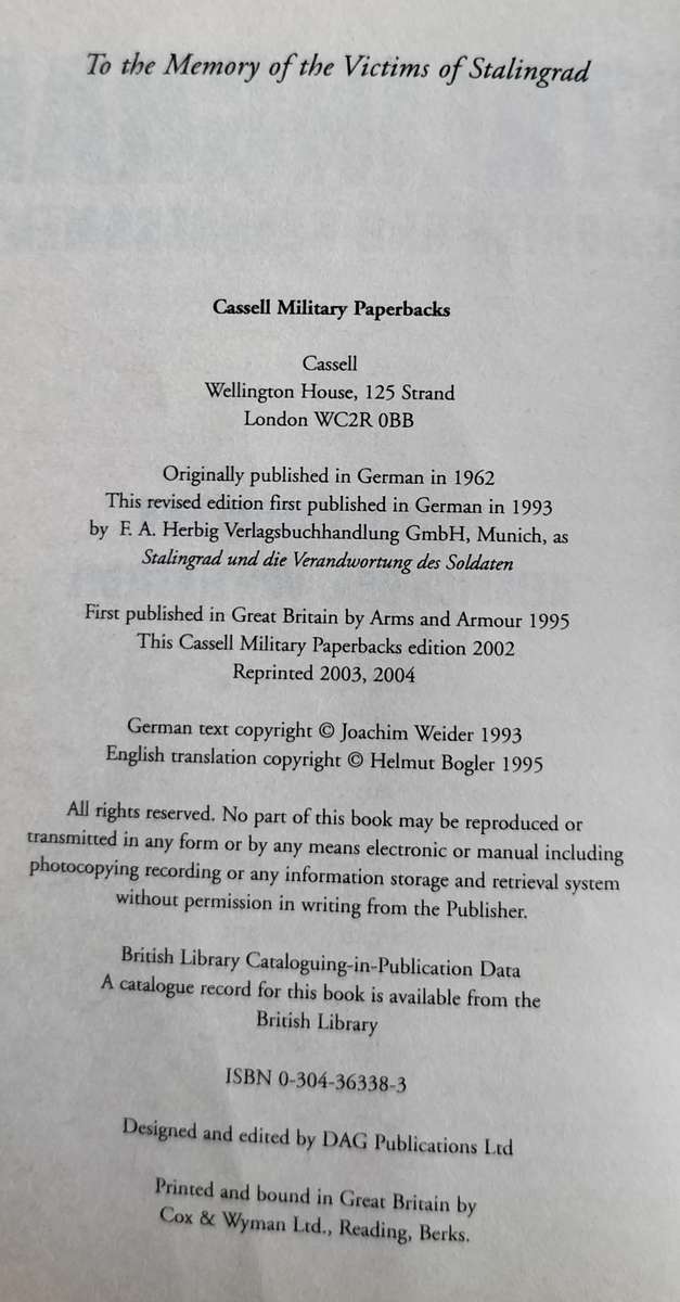 Stalingrad - memories and reassessments (Wieder & von Einsiedel - 2004)