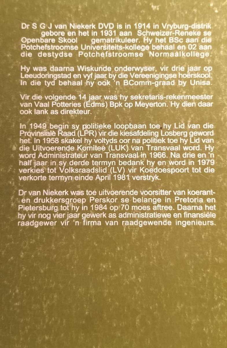 Apartheid was nie sonde nie (van Niekerk)