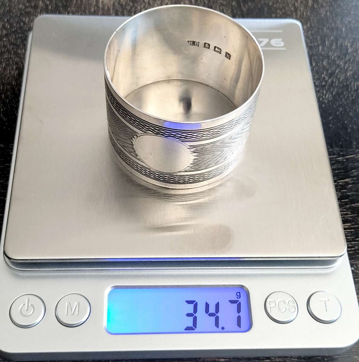 Antique Birmingham Silver serviette ring 34.7g (2)