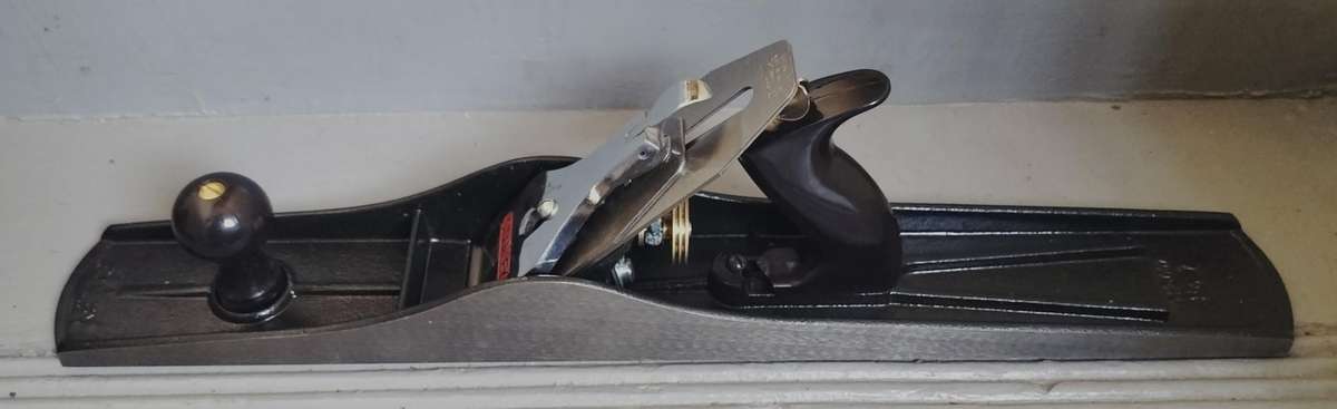 No 7 Stanley wood plane - boxed - broken handle