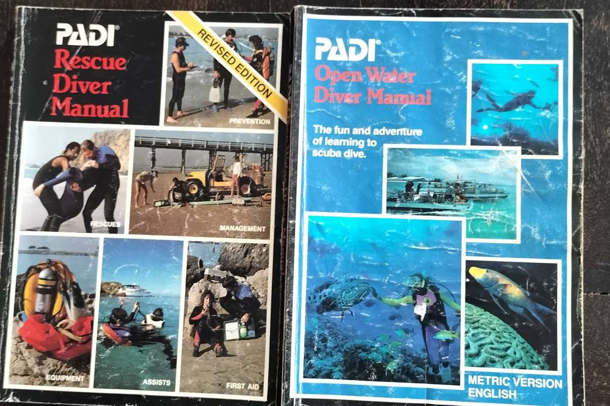 PADI diving manuals (x 4 - well used)