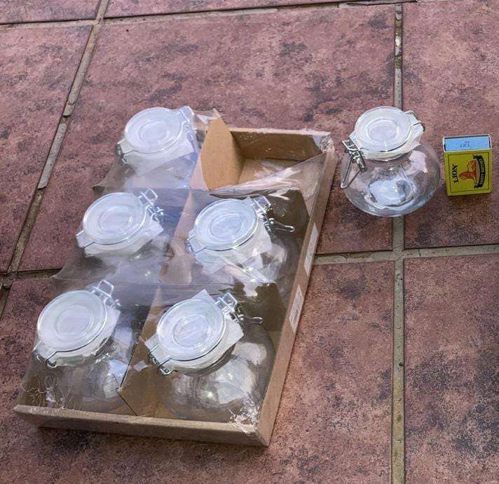 Set Of 6 Seal Clip Jars