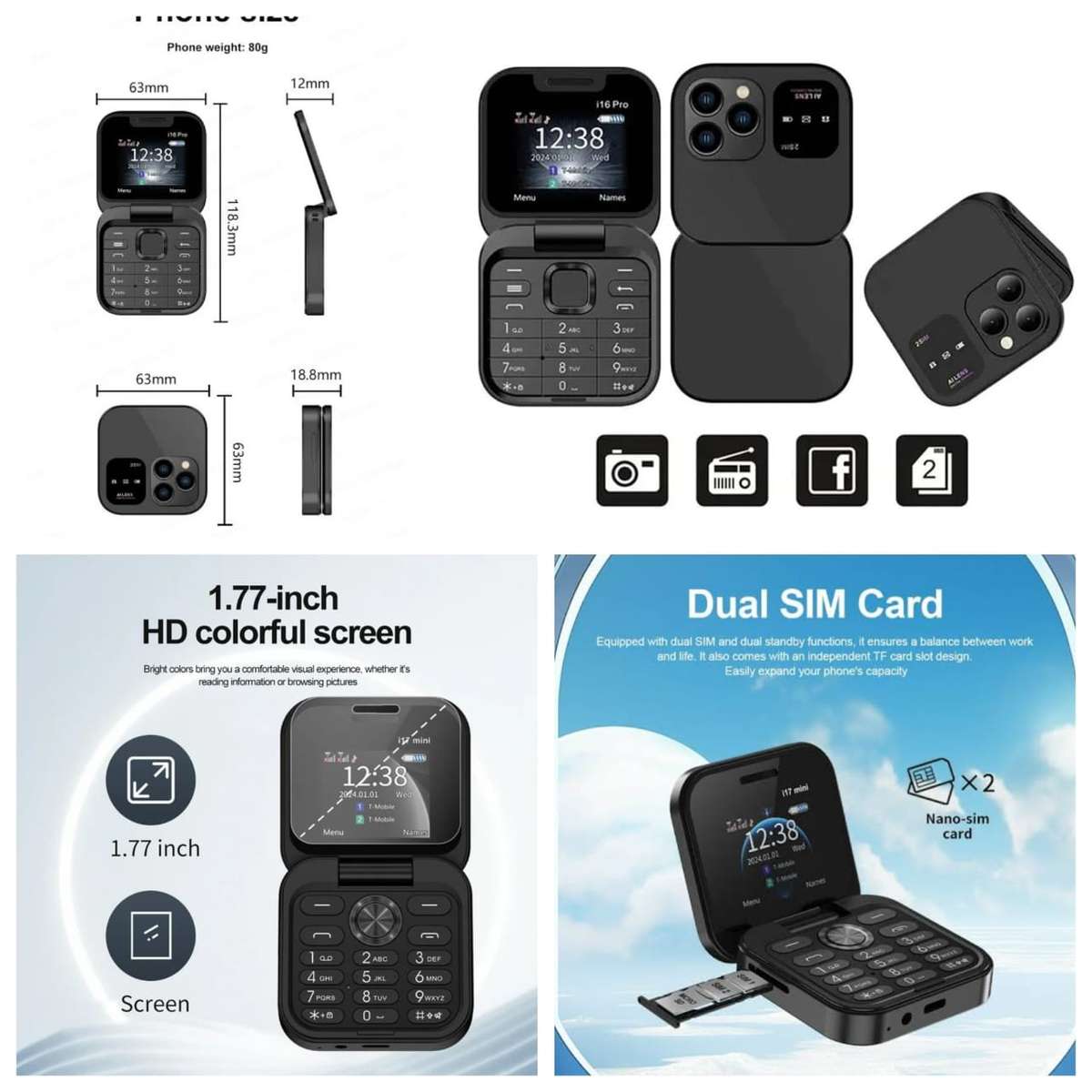 Mini Flip iPhone 17 Pro Black