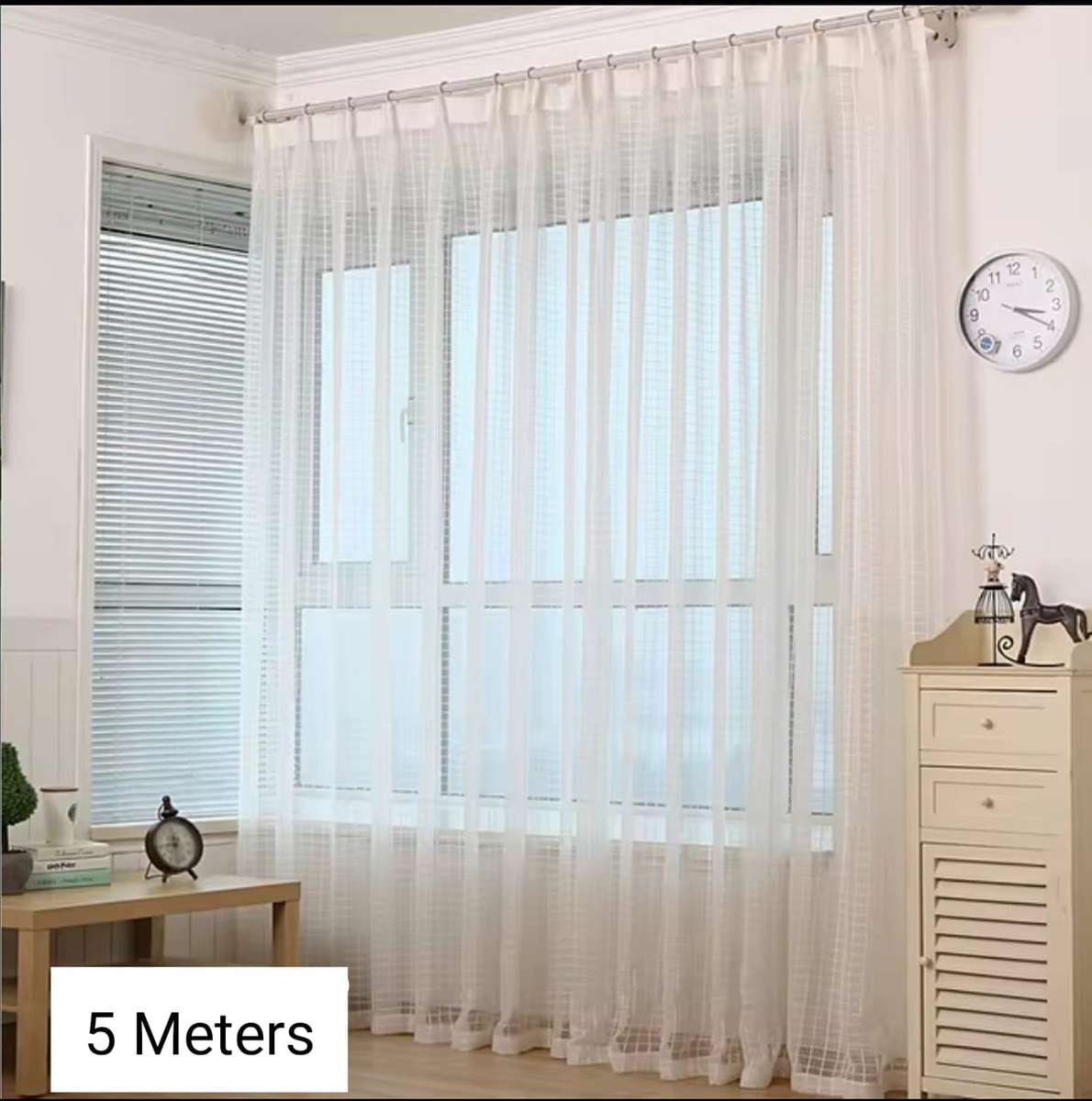 5M Organza Curtains Cream