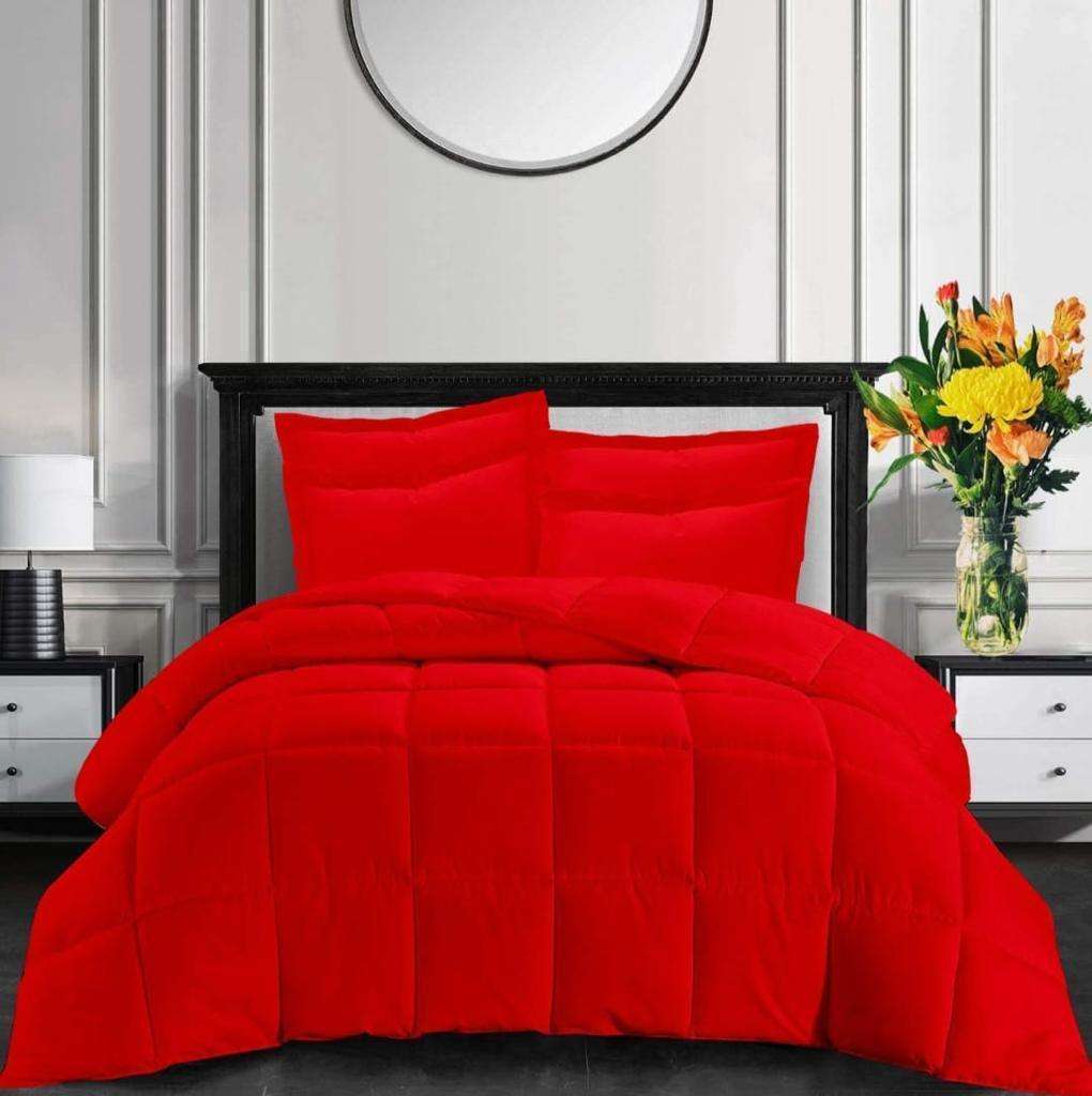 5pc Comforter Set Queen Red