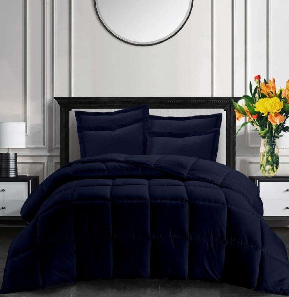 5pc Comforter Set Queen Black