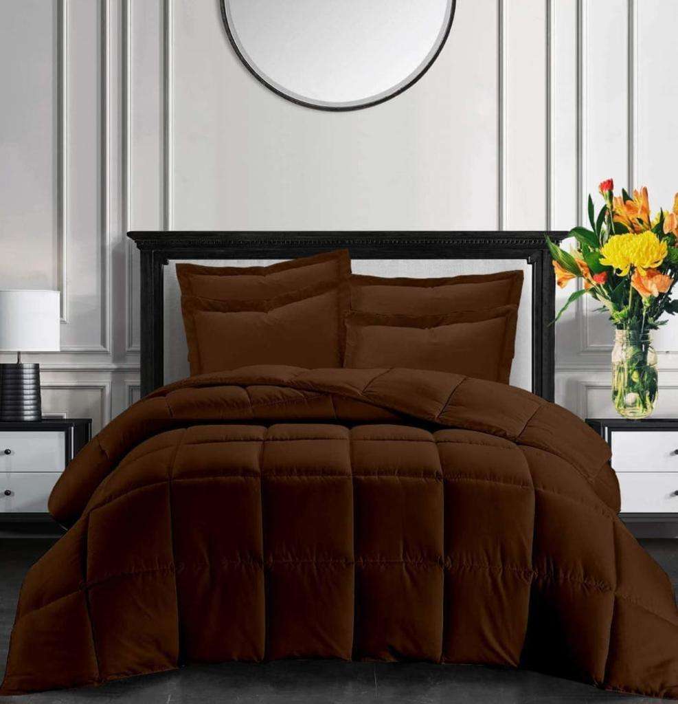5pc Queen Comforter Set Brown