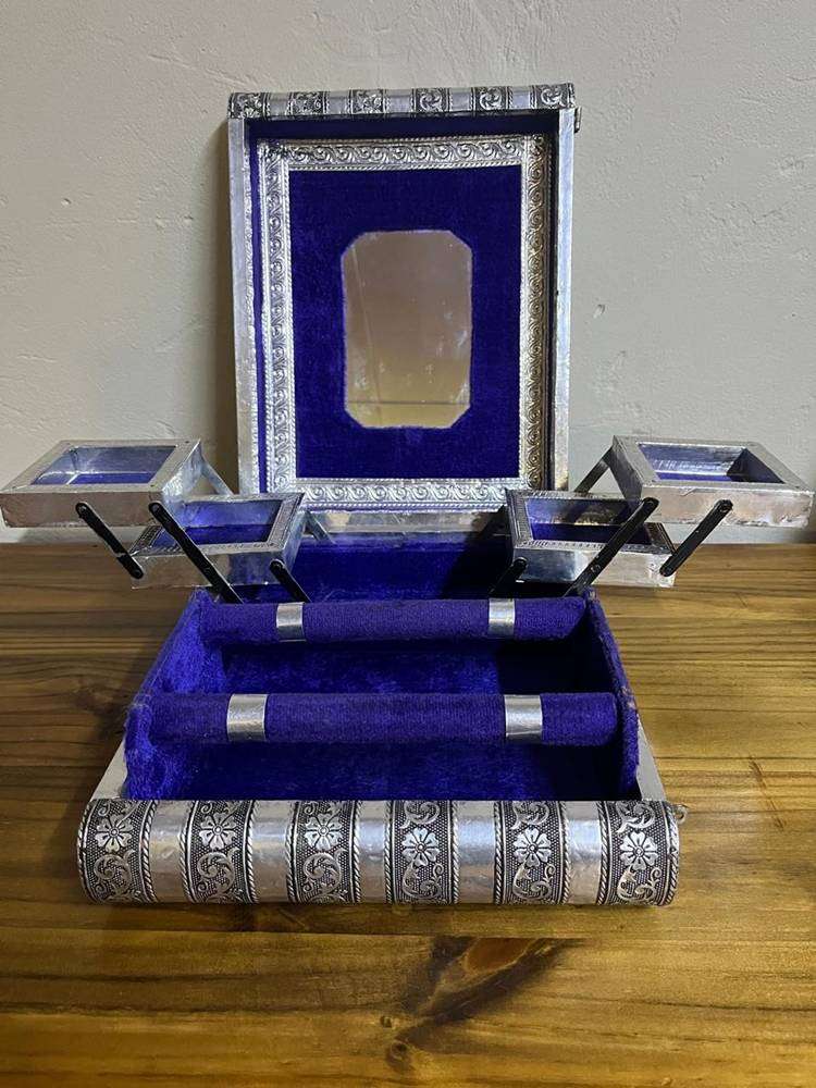 Vintage Decorative Jewellery Box, Indian Silver