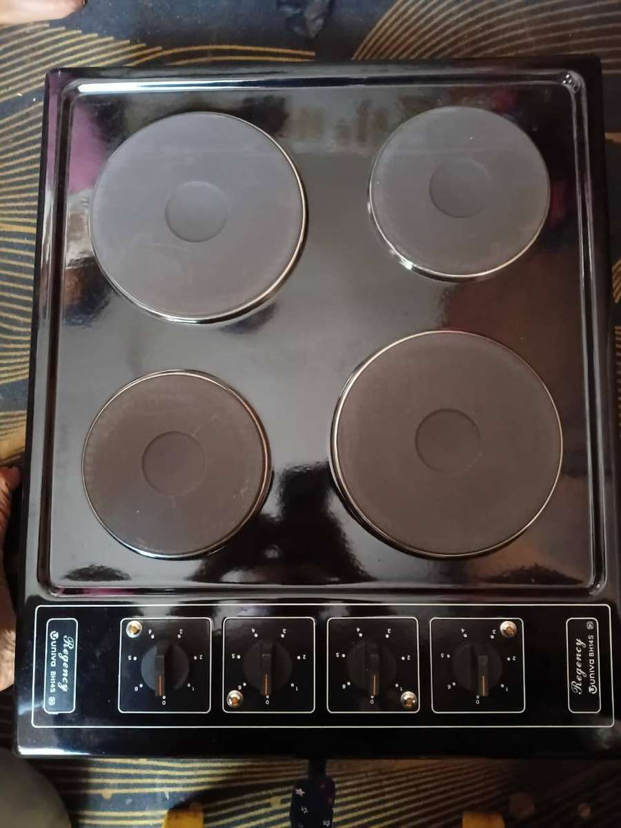 Univa 4 Solid Plate Hob With Control Panel - BH14S - Black