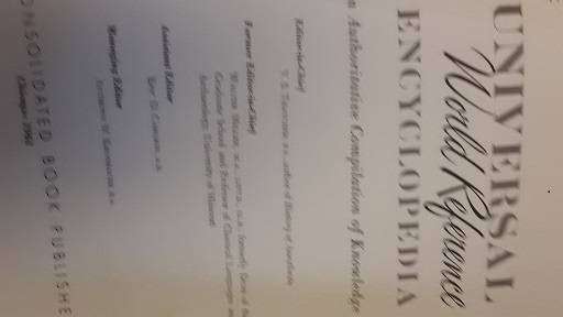 Books -  Universal World Reference Encyclopedia - Set  Incomplete