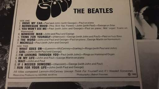 LP Vinyl Records - The Beatles , Rubber Soul  - LP very good condition