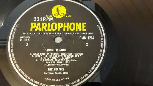 LP Vinyl Records - The Beatles , Rubber Soul  - LP very good condition