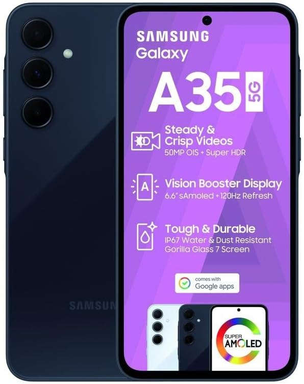 Samsung Galaxy A35 128GB 5G Dual Sim Smartphone, Awesome Navy