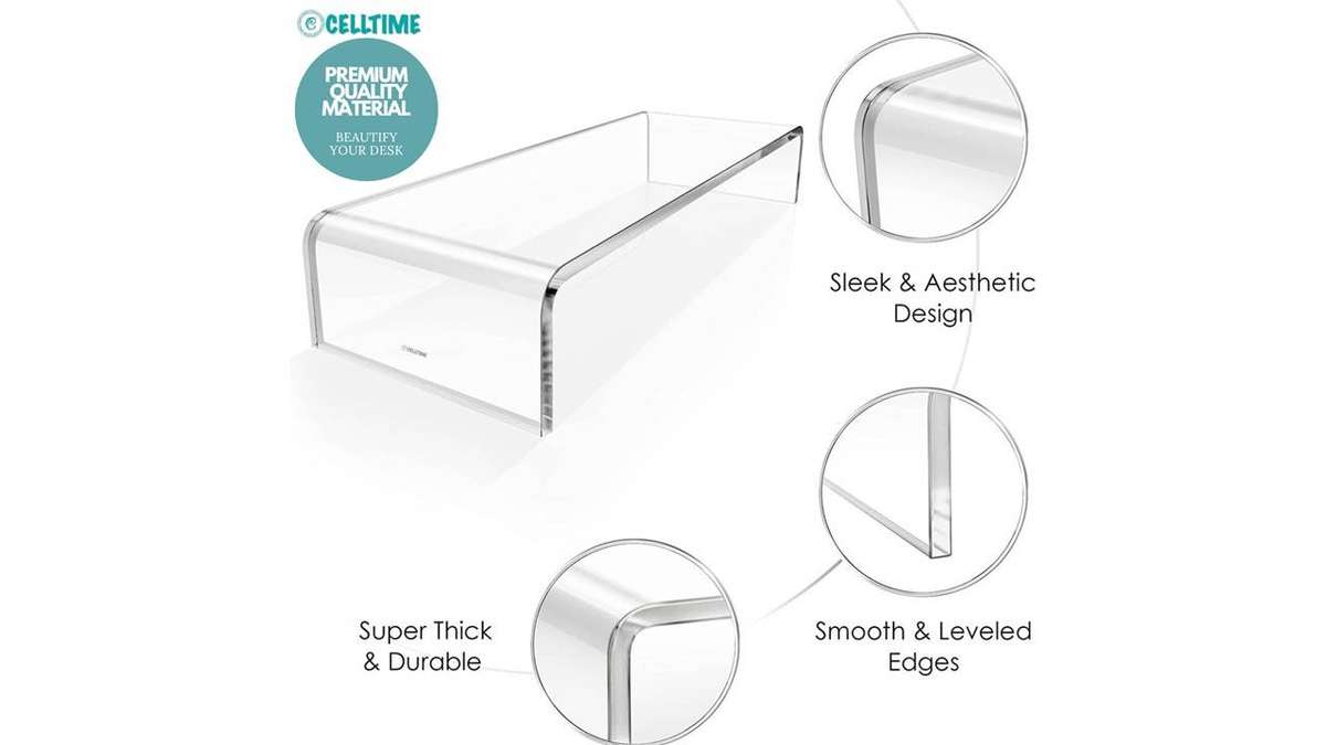 Acrylic Clear Monitor Stand Riser