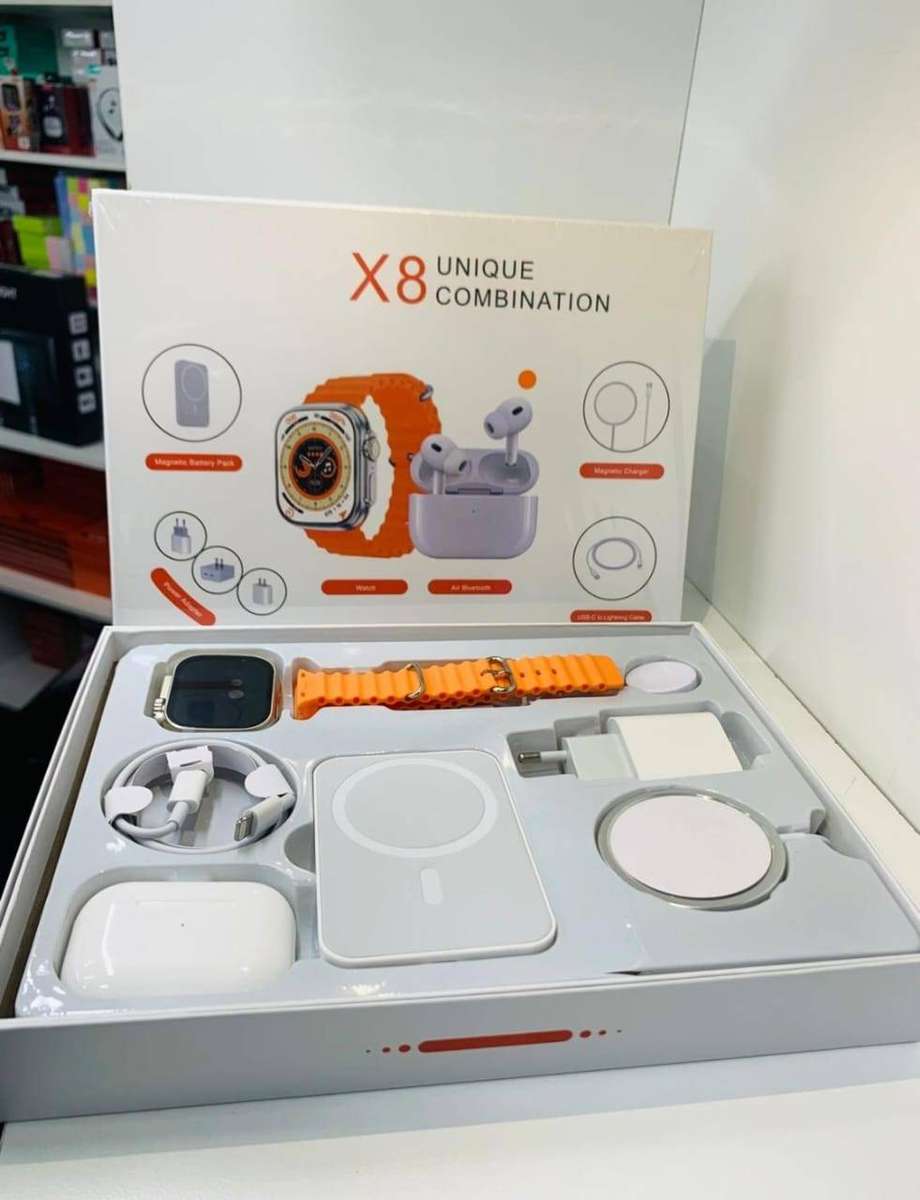 X8 SMART WATCH UNIQUE COMBINATION 5 in 1 Smart Watch With Battery Pack,Adapter,Cable,Magnetic Charge