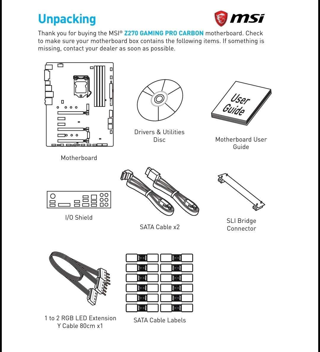 MSI Z270 Gaming Pro Carbon LGA1151
