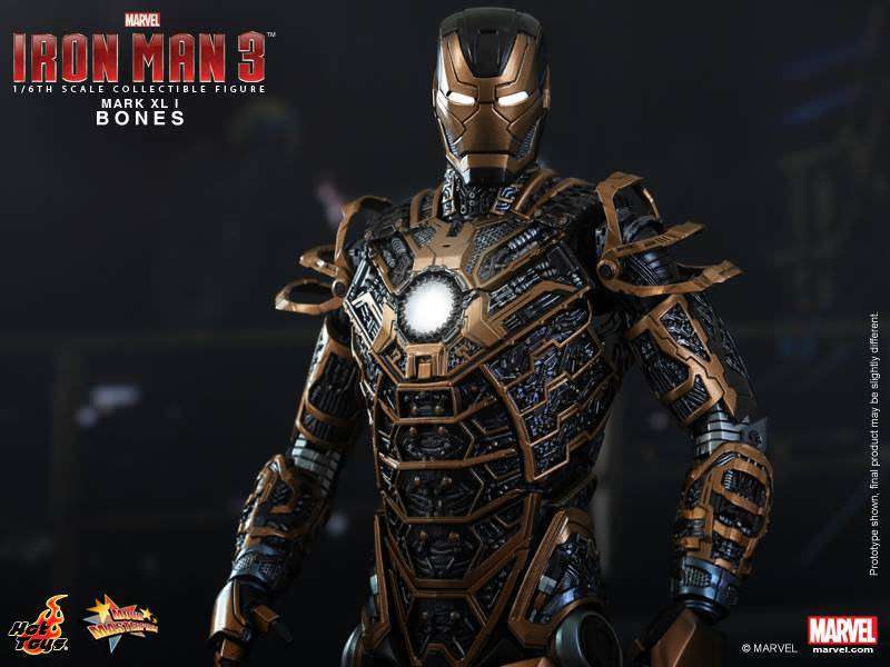 Hot Toys MMS251 Iron Man 3 Iron Man Mark XLI (41) Bones Sixth Scale Figure